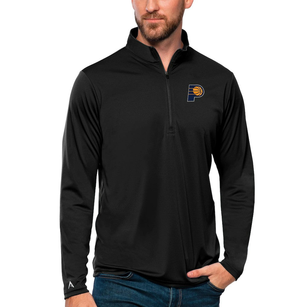 Black Indiana Pacers Antigua Tribute Quarter-Zip Pullover Top | NBA