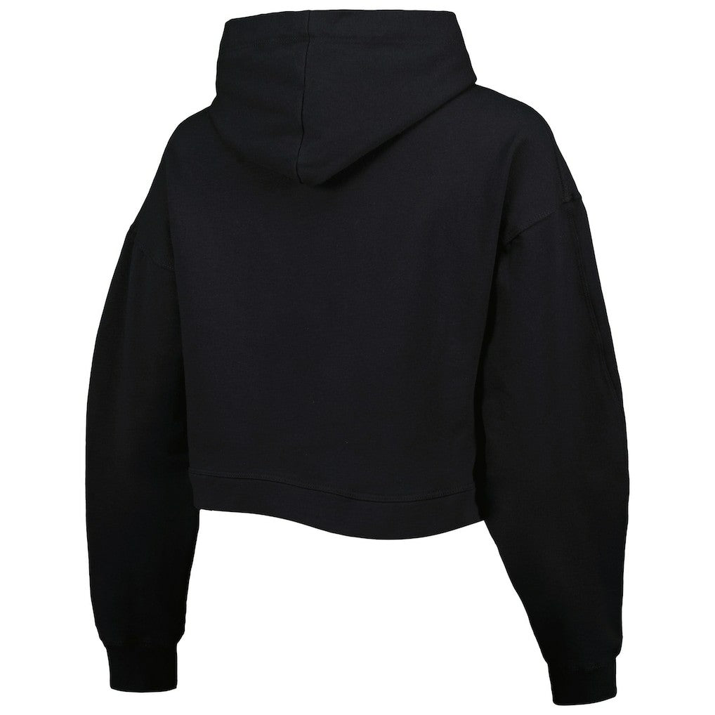 Black Boston Celtics Lusso Women's Layla World Tour Cropped Pullover Hoodie | NBA