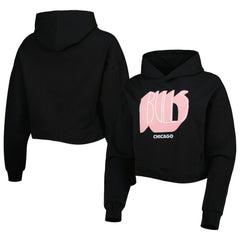 Black Chicago Bulls Lusso Women's Layla World Tour Cropped Pullover Hoodie sale | NBA