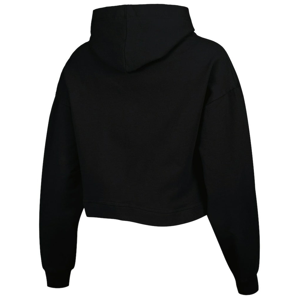 Black Chicago Bulls Lusso Women's Layla World Tour Cropped Pullover Hoodie sale | NBA