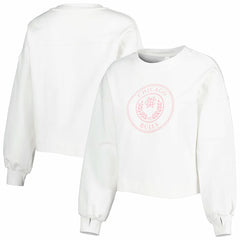 White Chicago Bulls Lusso Women's Lola Ball and Chain Pullover Sweatshirt | NBA