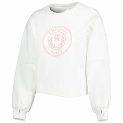 White Chicago Bulls Lusso Women's Lola Ball and Chain Pullover Sweatshirt | NBA