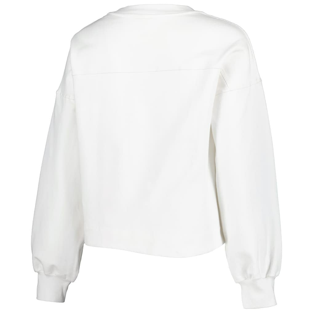 White Chicago Bulls Lusso Women's Lola Ball and Chain Pullover Sweatshirt | NBA