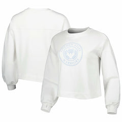 White Golden State Warriors Lusso Women's Lola Ball and Chain Pullover Sweatshirt sale | NBA