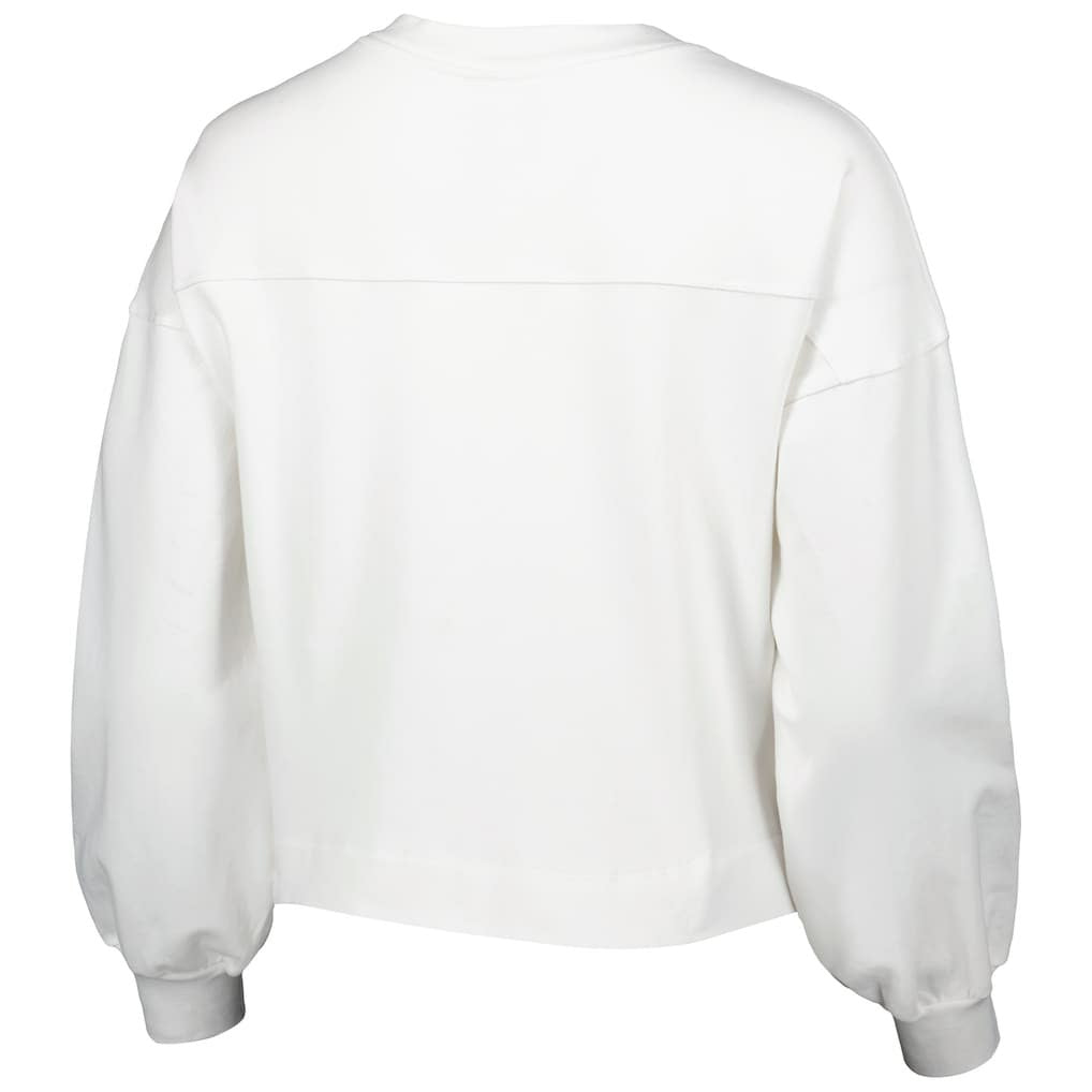 White Golden State Warriors Lusso Women's Lola Ball and Chain Pullover Sweatshirt sale | NBA