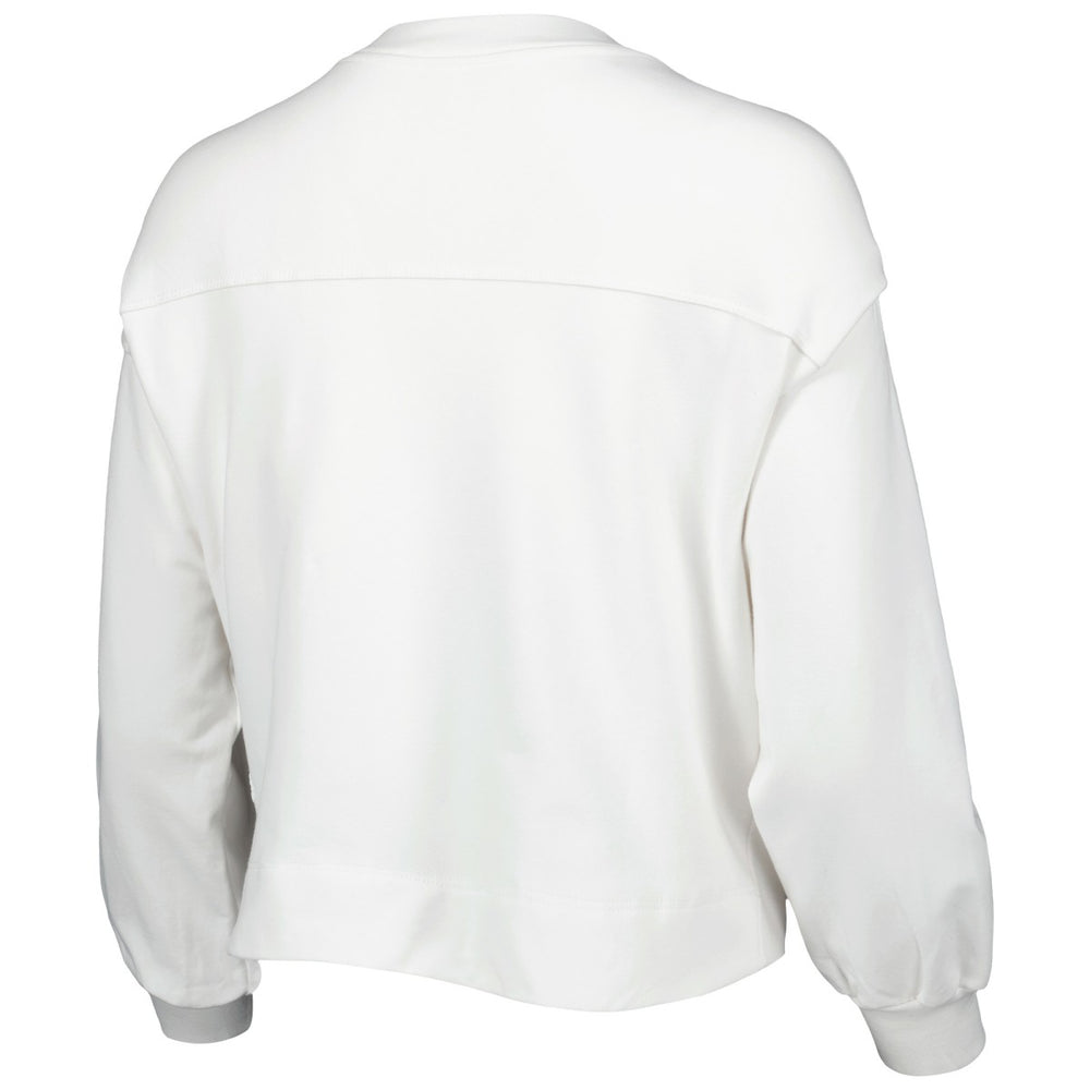 White Los Angeles Lakers Lusso Women's Lola Ball and Chain Pullover Sweatshirt | NBA