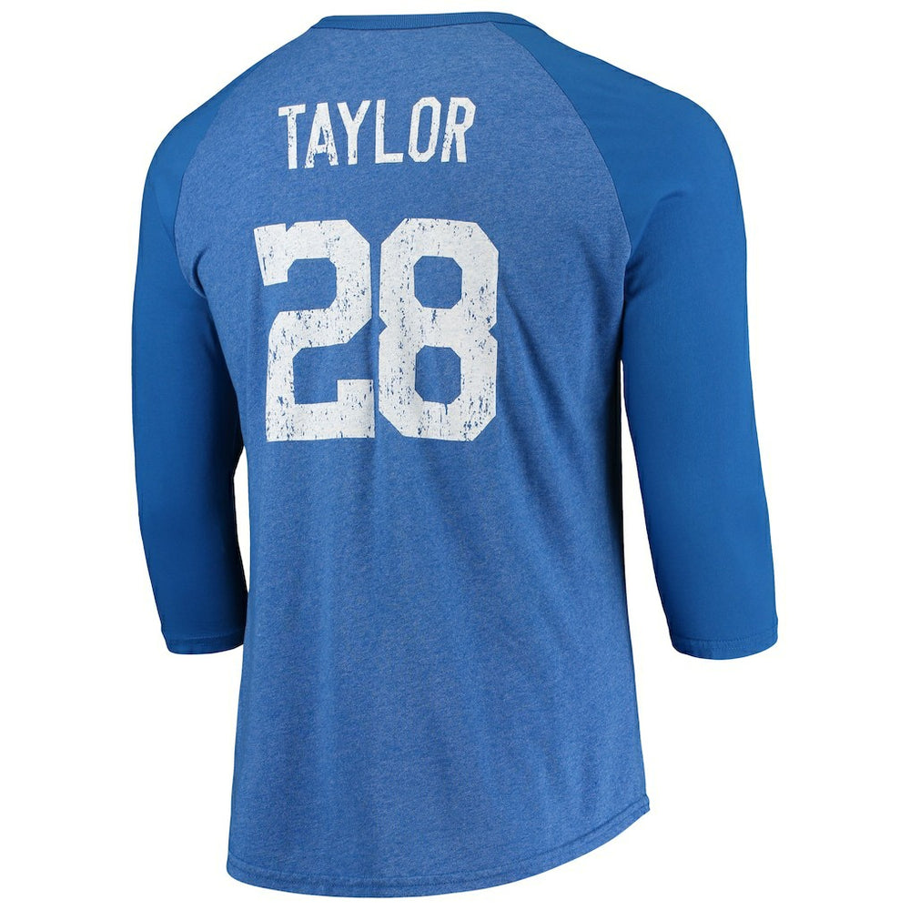 Indianapolis Colts Jonathan Taylor  Majestic Threads Name & Number Team Colorway Tri-Blend 3/4 Raglan Sleeve Player T-Shirt | NFL Online