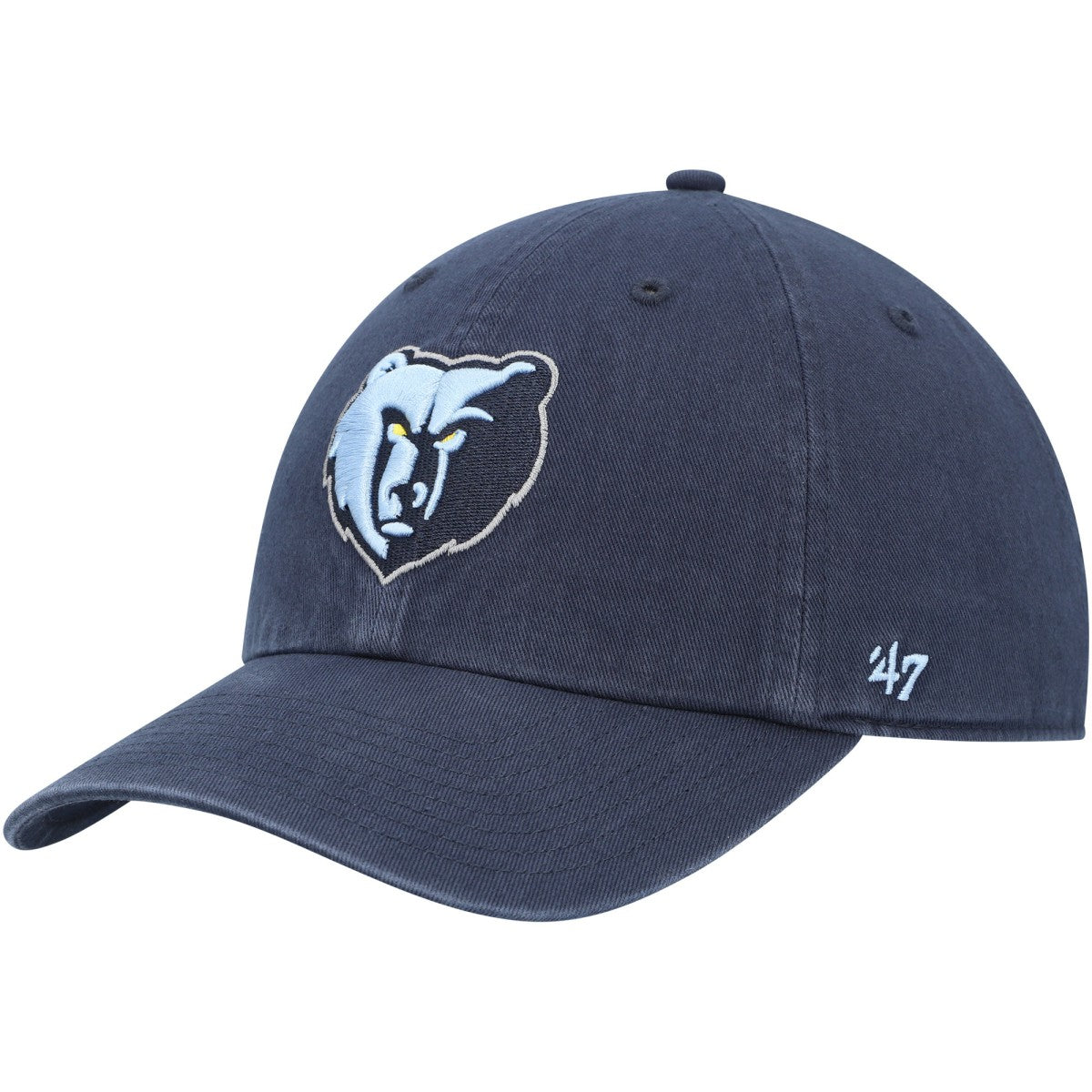 Navy Memphis Grizzlies '47 Core Logo Clean Up Adjustable Hat | NBA