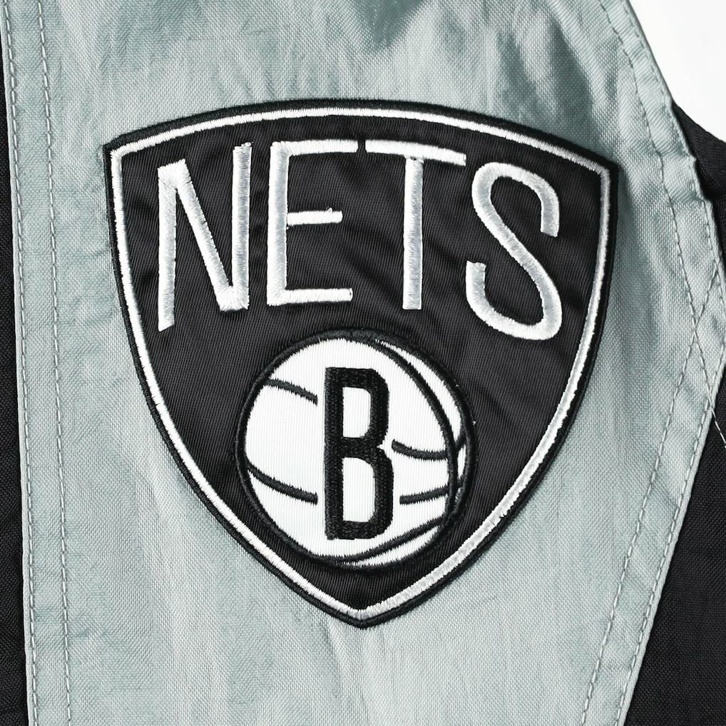 Black Brooklyn Nets Starter Body Check Raglan Hoodie Half-Zip Jacket | NBA