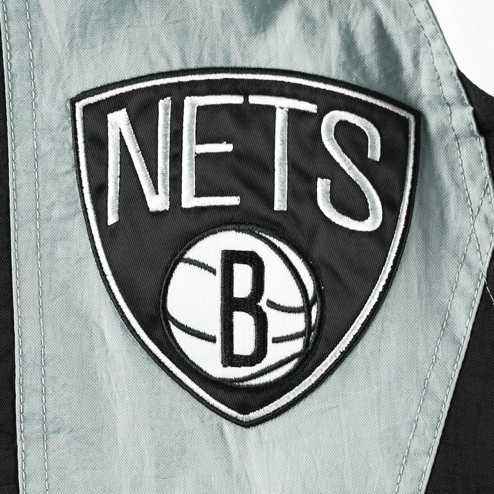 Black Brooklyn Nets Starter Body Check Raglan Hoodie Half-Zip Jacket | NBA