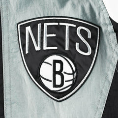Black Brooklyn Nets Starter Body Check Raglan Hoodie Half-Zip Jacket | NBA