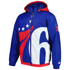 Royal Philadelphia 76ers Starter The Triple Double Full-Zip Hoodie Jacket | NBA