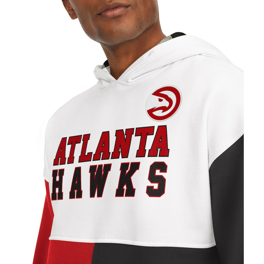 White/Red Atlanta Hawks Tommy Jeans Andrew Split Pullover Hoodie | NBA