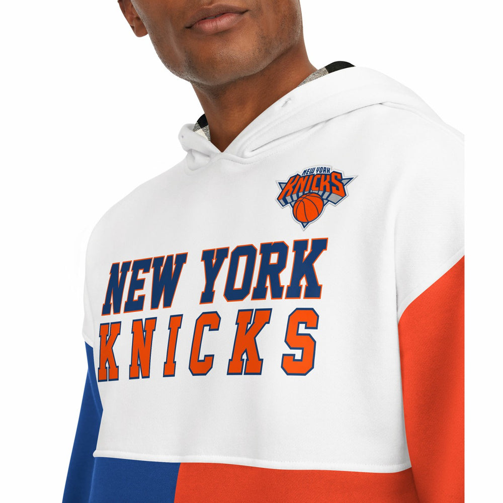 White/Royal New York Knicks Tommy Jeans Andrew Split Pullover Hoodie | NBA