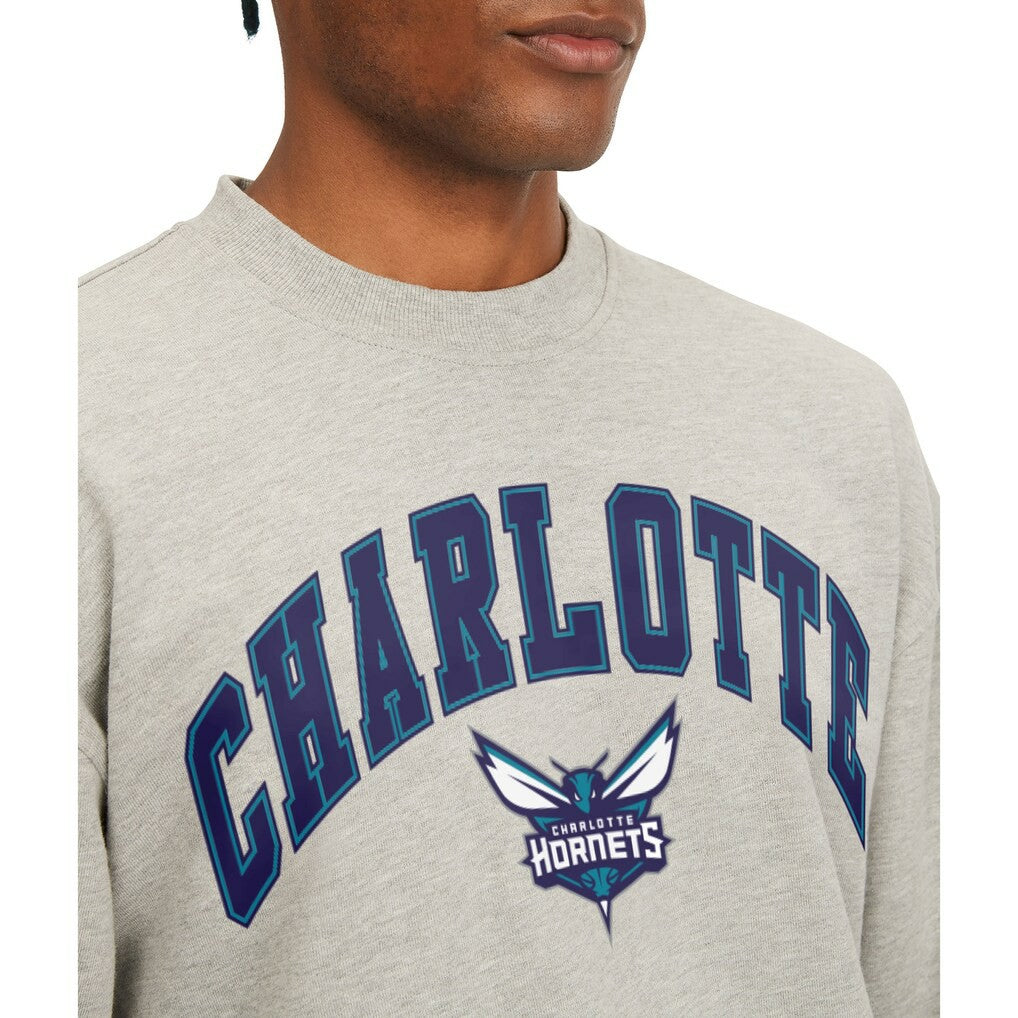 Gray Charlotte Hornets Tommy Jeans James Patch Pullover Sweatshirt | NBA