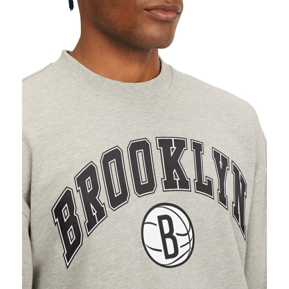 Gray Brooklyn Nets Tommy Jeans James Patch Pullover Sweatshirt | NBA