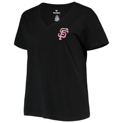 San Francisco Giants Women's Plus Size #1 Mom 2-Hit V-Neck T-Shirt - MLB T-shirts