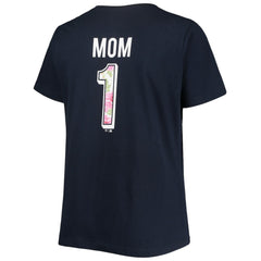 Boston Red Sox Women's Plus Size #1 Mom 2-Hit V-Neck T-Shirt - MLB T-shirts