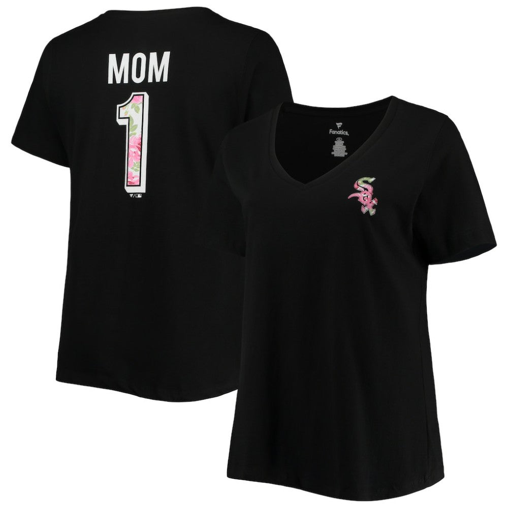 Chicago White Sox Women's Plus Size #1 Mom 2-Hit V-Neck T-Shirt - MLB T-shirts