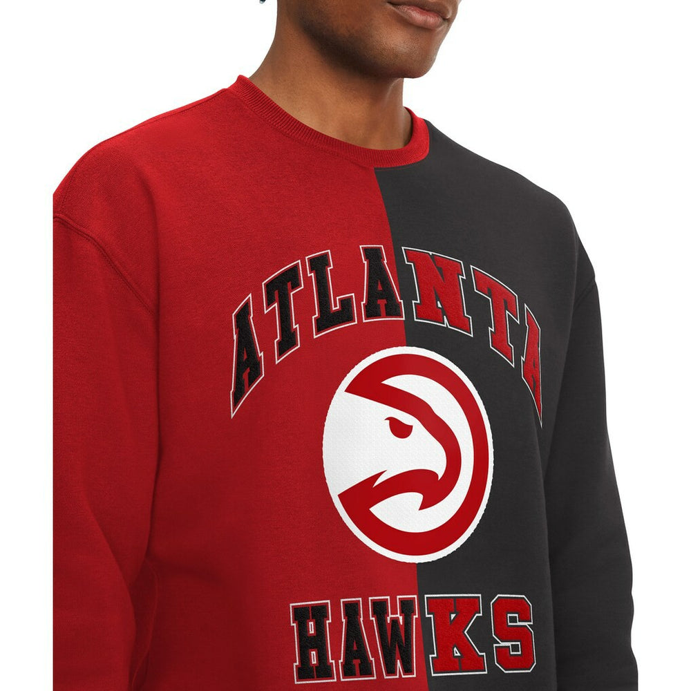 Red/Black Atlanta Hawks Tommy Jeans Keith Split Pullover Sweatshirt | NBA