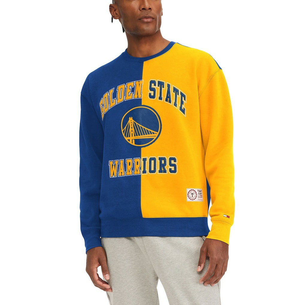 Royal/Yellow Golden State Warriors Tommy Jeans Keith Split Pullover Sweatshirt sale | NBA