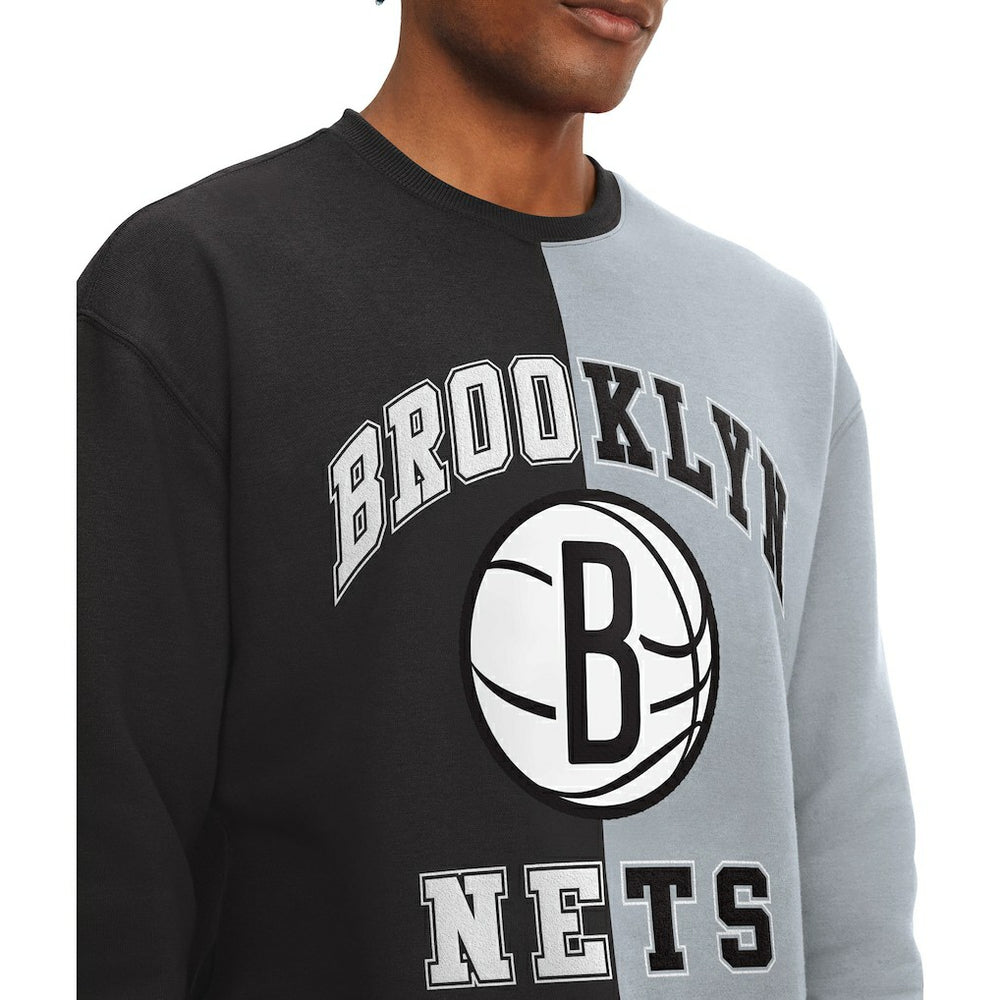 Black/White Brooklyn Nets Tommy Jeans Keith Split Pullover Sweatshirt | NBA