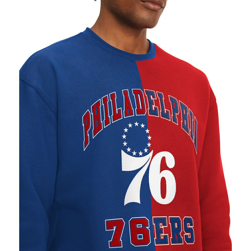 Red/Royal Philadelphia 76ers Tommy Jeans Keith Split Pullover Sweatshirt | NBA