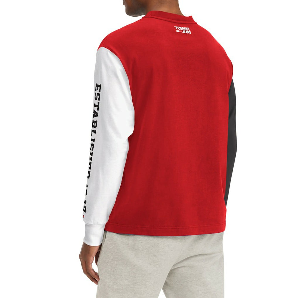 Red Atlanta Hawks Tommy Jeans Richie Color Block Long Sleeve T-Shirt | NBA