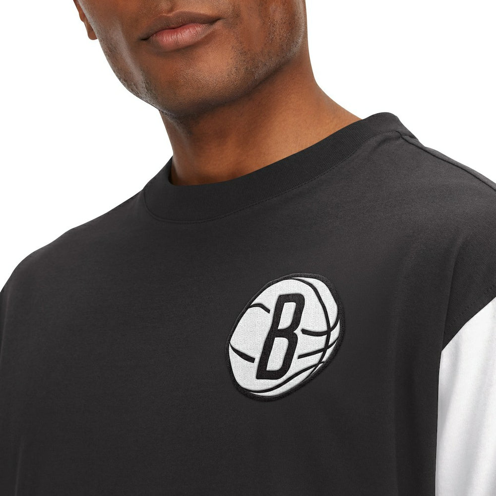 Black Brooklyn Nets Tommy Jeans Richie Color Block Long Sleeve T-Shirt | NBA