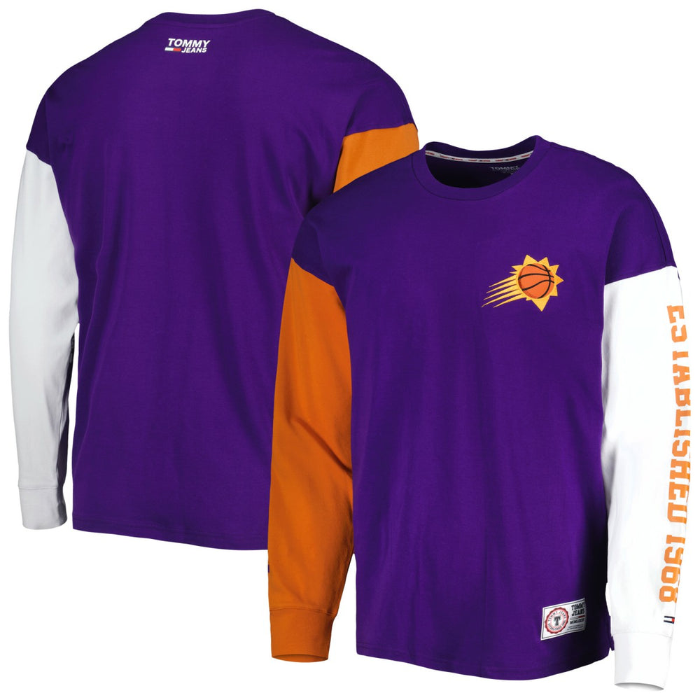 Purple Phoenix Suns Tommy Jeans Richie Color Block Long Sleeve T-Shirt | NBA