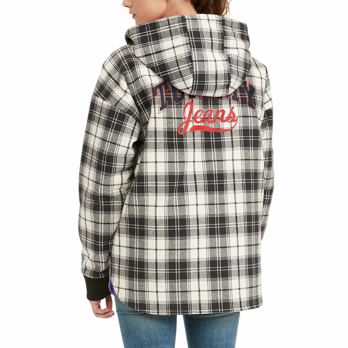Black/Cream Los Angeles Lakers Tommy Jeans Women's Molly Flannel Full-Zip Hoodie | NBA