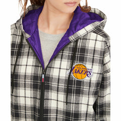 Black/Cream Los Angeles Lakers Tommy Jeans Women's Molly Flannel Full-Zip Hoodie | NBA