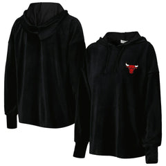 Black Chicago Bulls Touch Women's End Line Velour Pullover Hoodie sale | NBA