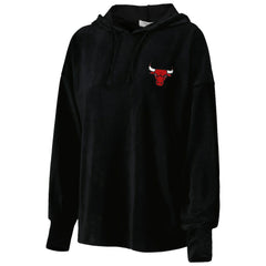 Black Chicago Bulls Touch Women's End Line Velour Pullover Hoodie sale | NBA