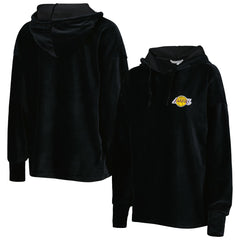 Black Los Angeles Lakers Touch Women's End Line Velour Pullover Hoodie | NBA