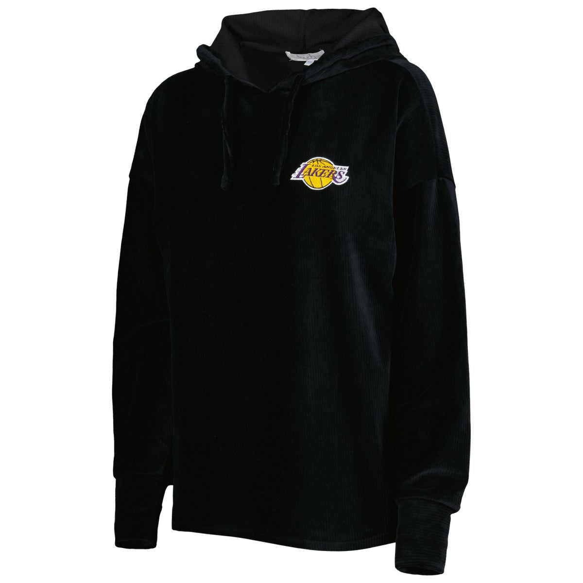Black Los Angeles Lakers Touch Women's End Line Velour Pullover Hoodie | NBA