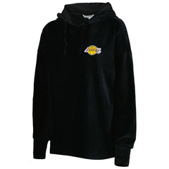 Black Los Angeles Lakers Touch Women's End Line Velour Pullover Hoodie | NBA