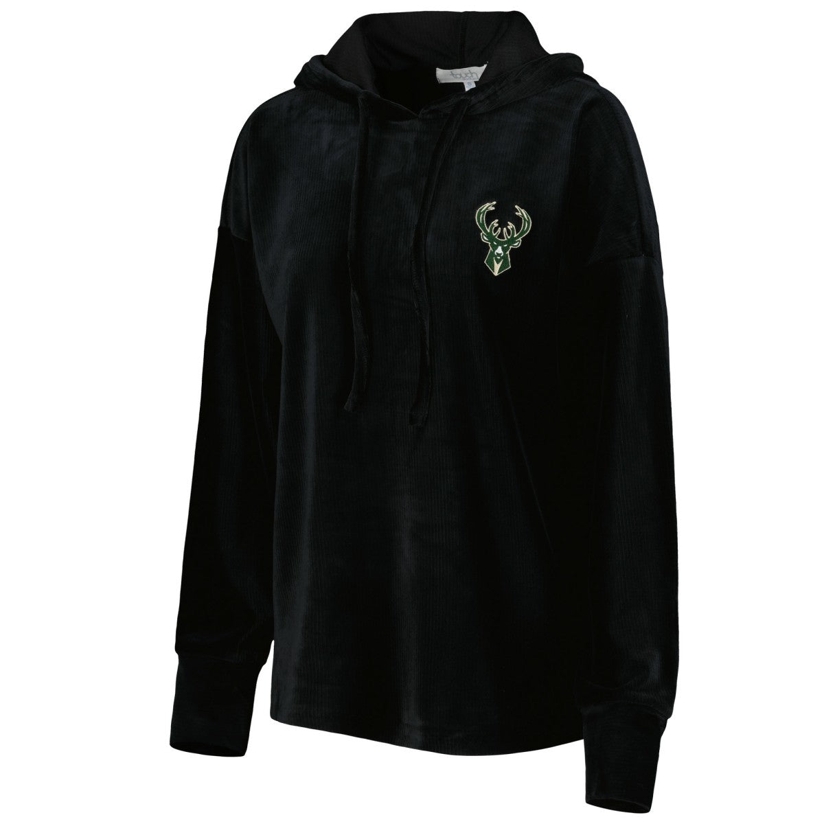 Black Milwaukee Bucks Touch Women's End Line Velour Pullover Hoodie | NBA