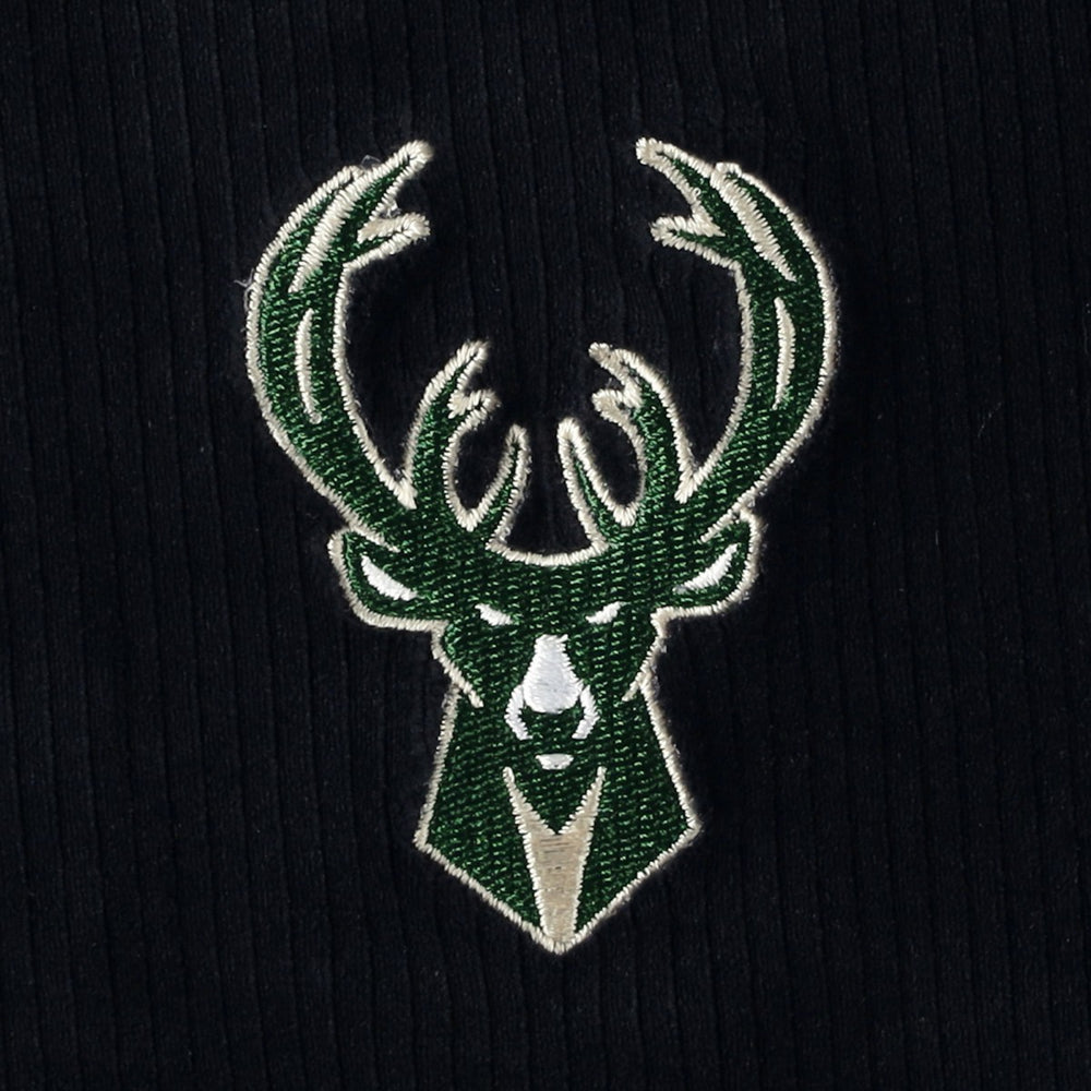 Black Milwaukee Bucks Touch Women's End Line Velour Pullover Hoodie | NBA