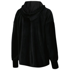 Black Brooklyn Nets Touch Women's End Line Velour Pullover Hoodie | NBA