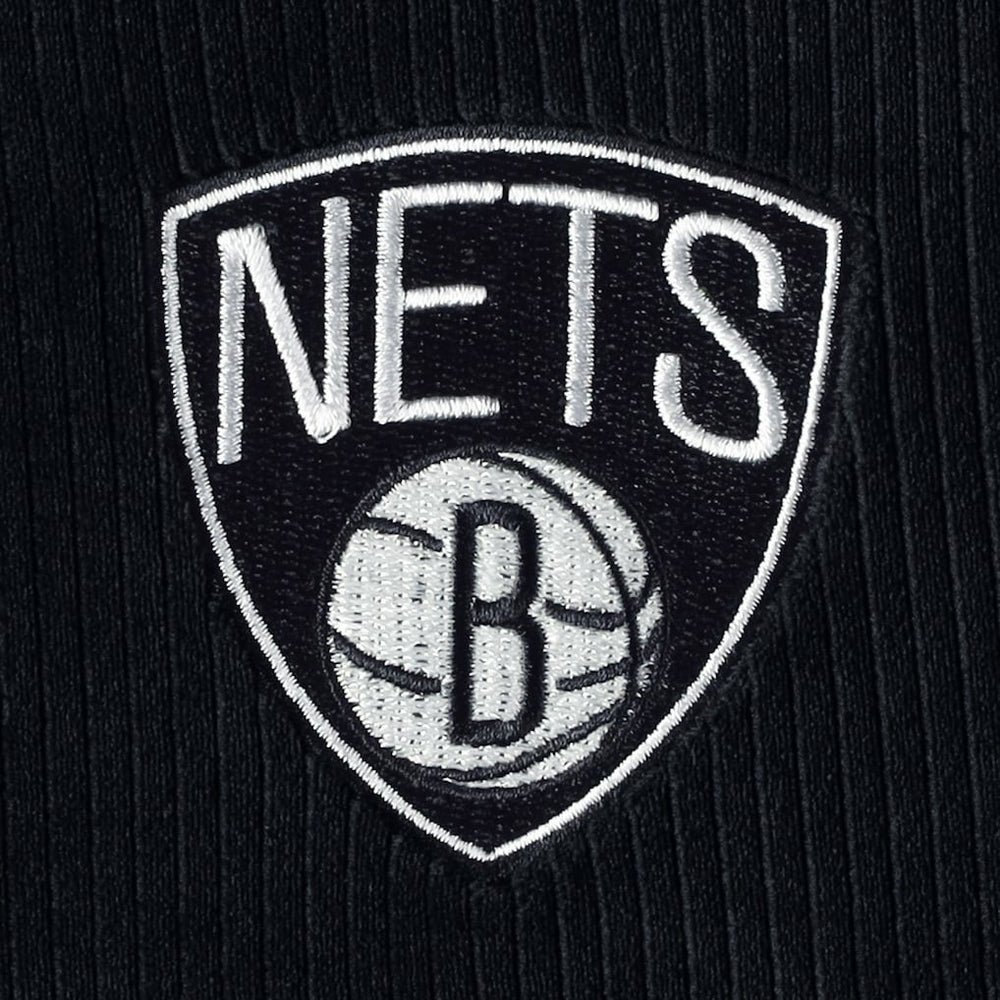 Black Brooklyn Nets Touch Women's End Line Velour Pullover Hoodie | NBA