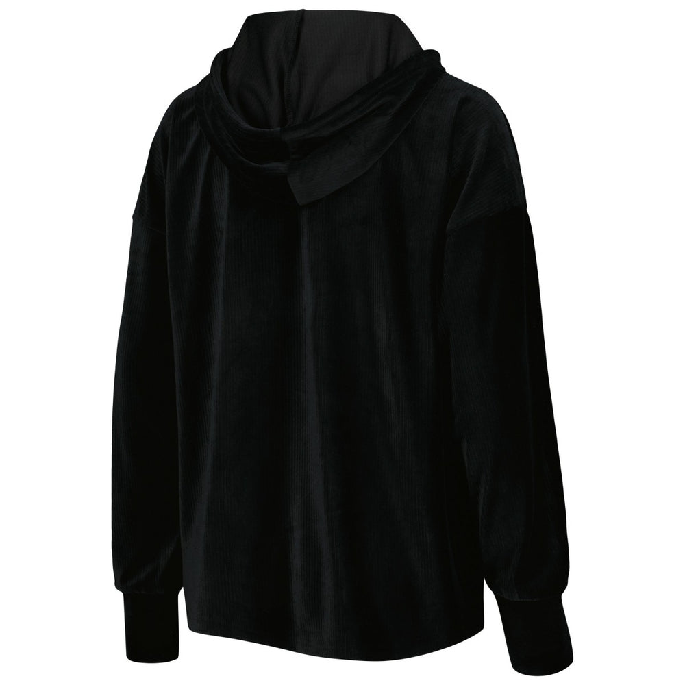 Black New York Knicks Touch Women's End Line Velour Pullover Hoodie | NBA