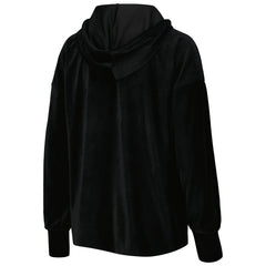 Black New York Knicks Touch Women's End Line Velour Pullover Hoodie | NBA