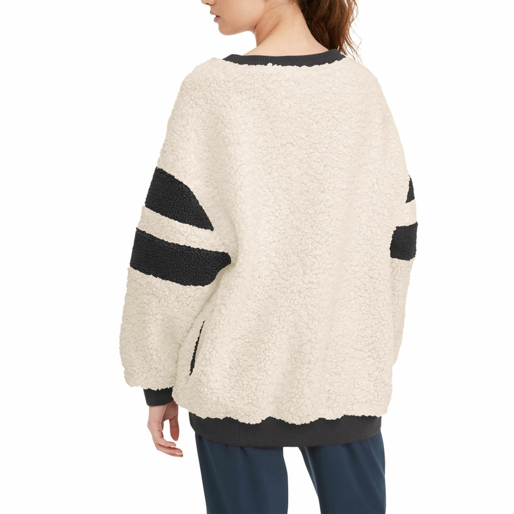 Oatmeal/Black Los Angeles Lakers Tommy Jeans Women's Mindy Sherpa Pullover Sweatshirt | NBA