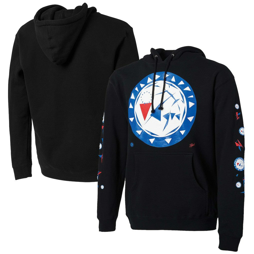 Black Philadelphia 76ers NBA x Naturel No Caller ID Pullover Hoodie | NBA