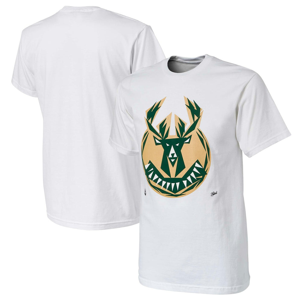 White Milwaukee Bucks NBA x Naturel No Caller ID T-Shirt | NBA