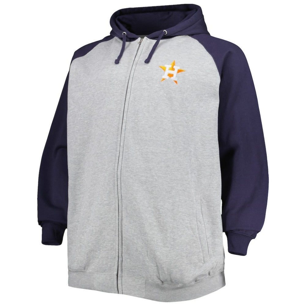 Houston Astros Big & Tall Raglan Full-Zip Hoodie - MLB Hoodies