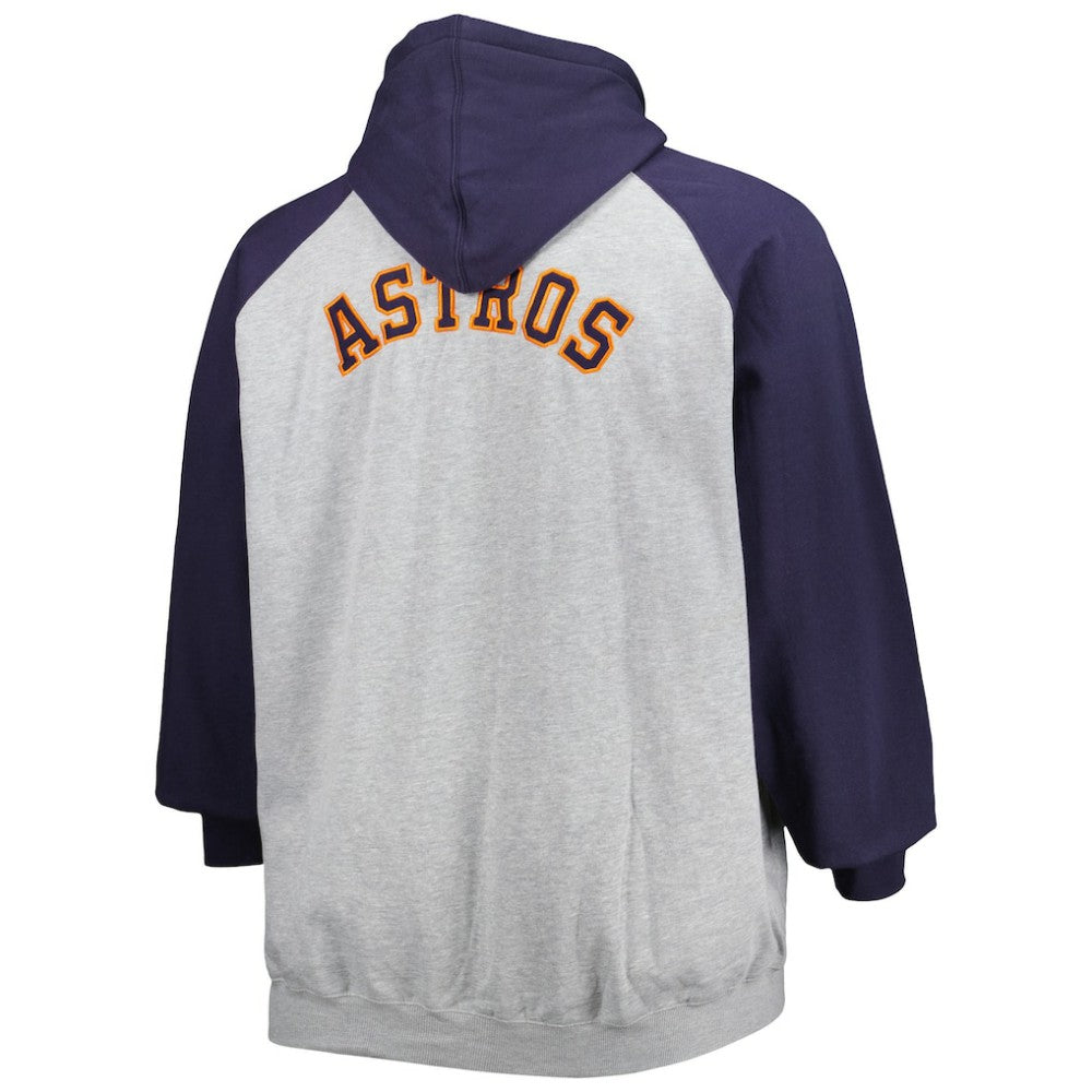 Houston Astros Big & Tall Raglan Full-Zip Hoodie - MLB Hoodies