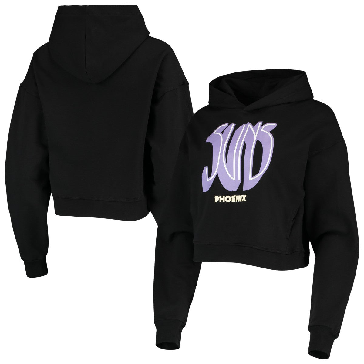 Black Phoenix Suns Lusso Women's Layla World Tour Cropped Pullover Hoodie | NBA