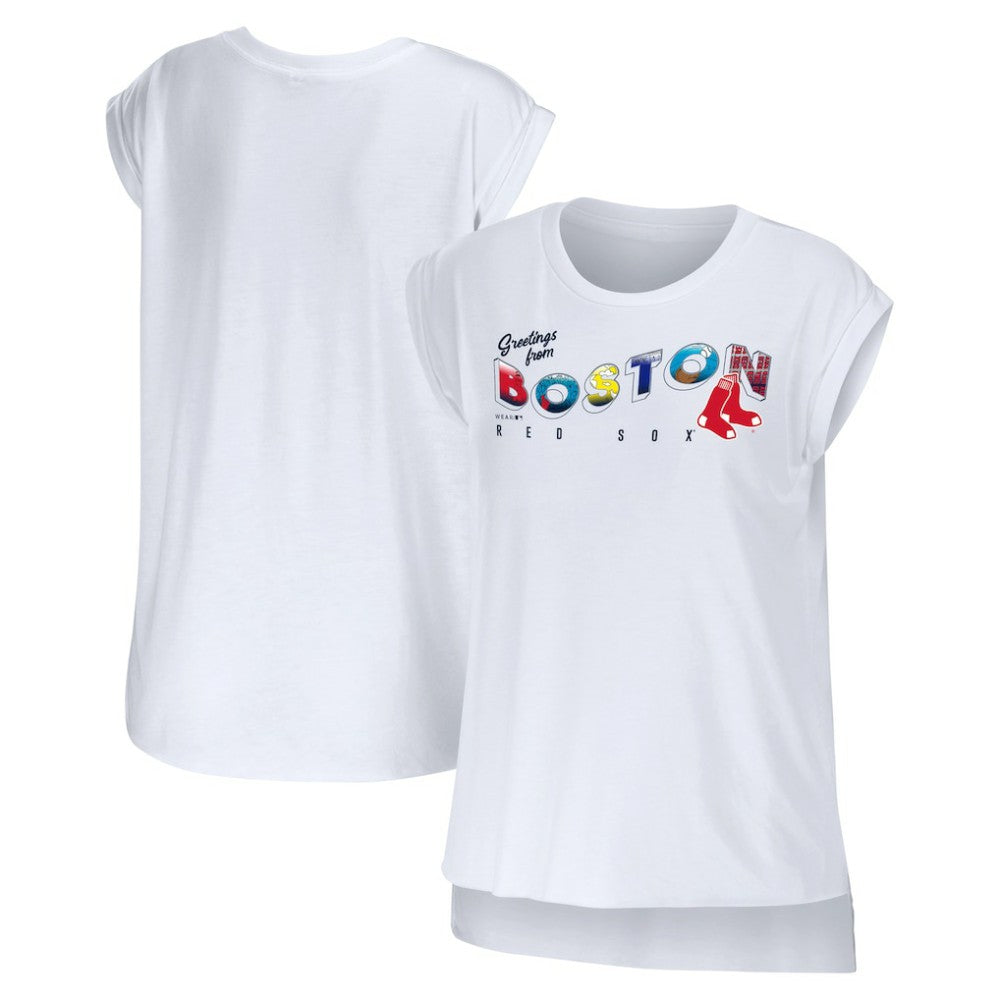 Boston Red Sox WEAR by Erin Andrews Women's Greetings From T-Shirt - MLB T-shirts